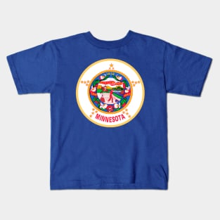Flag of Minnesota State USA Kids T-Shirt